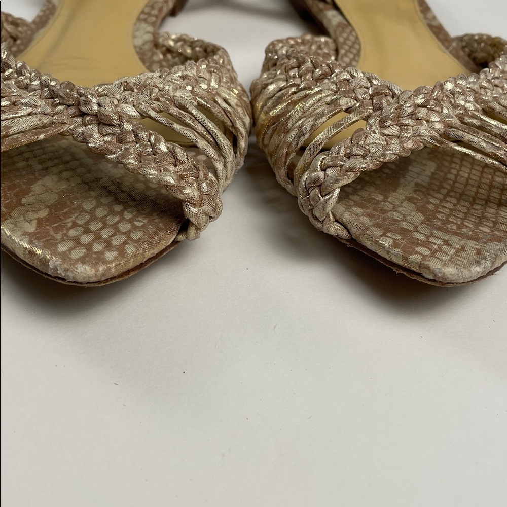 ALEXANDRE BIRMAN Agatha Flat Sandals Metallic Gold Leather. 39.5. - Picture 10 of 14